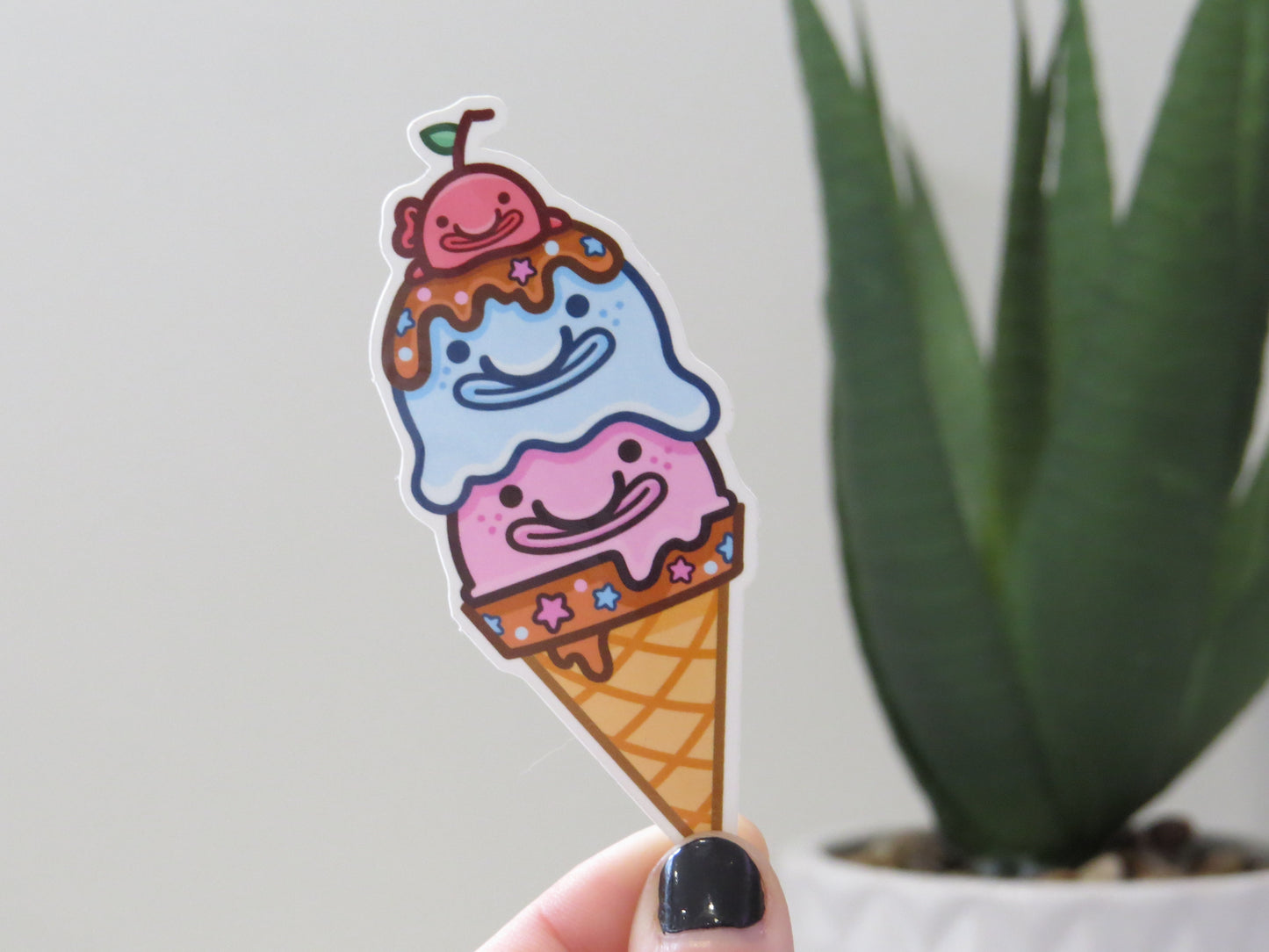 Ice Cream Blobfish Sticker