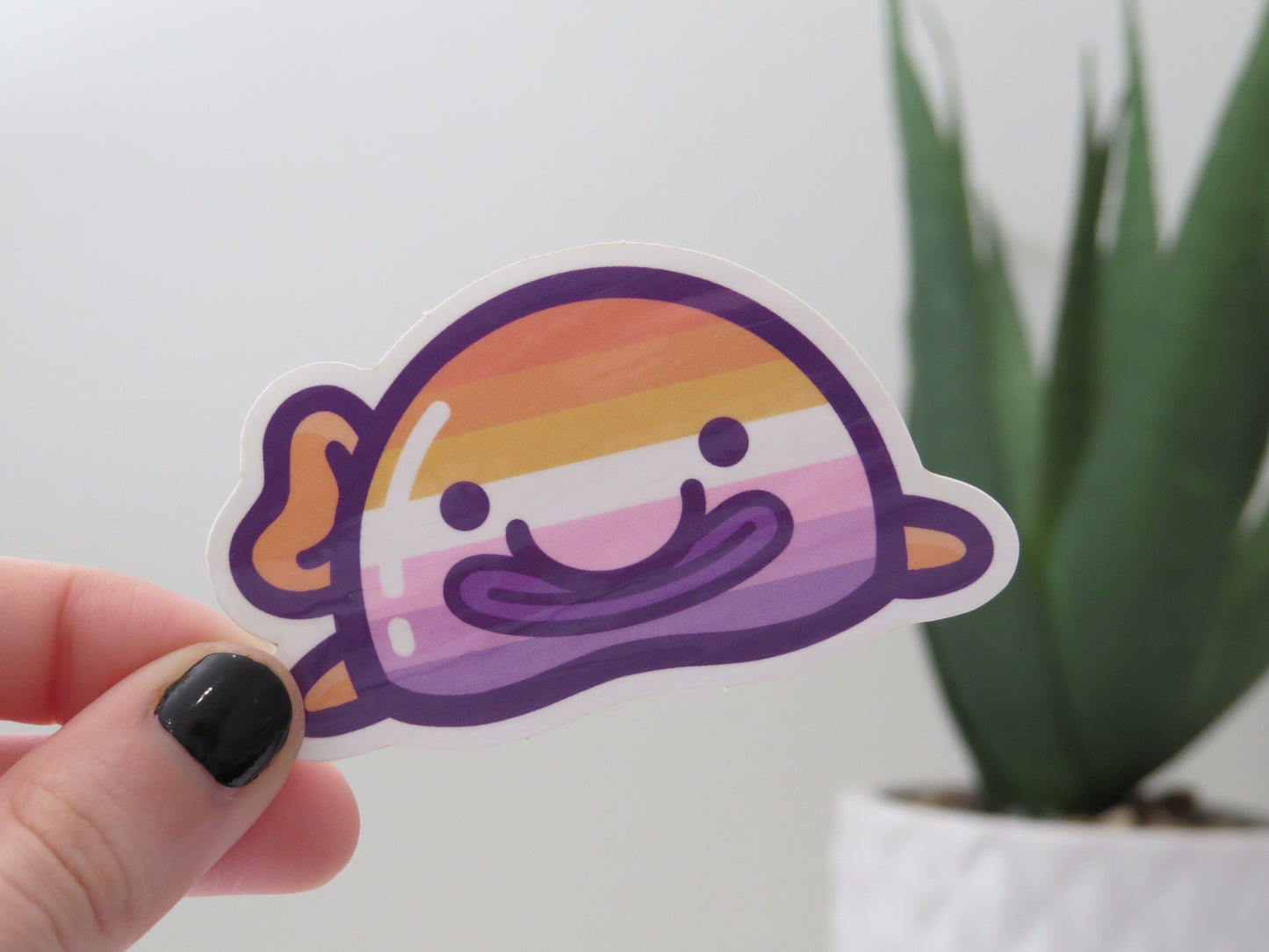 Lesbian Pride Flag Blobfish Sticker