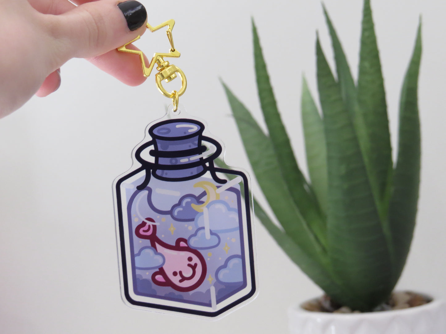 Cloudy Skies Blobfish Keychain