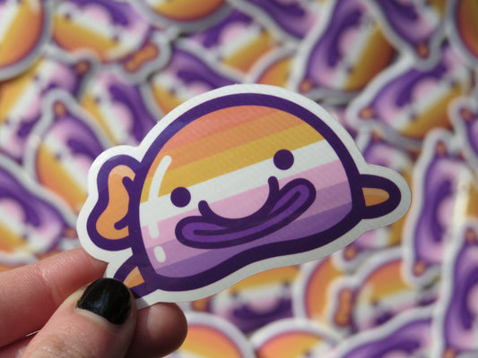 Lesbian Pride Flag Blobfish Sticker