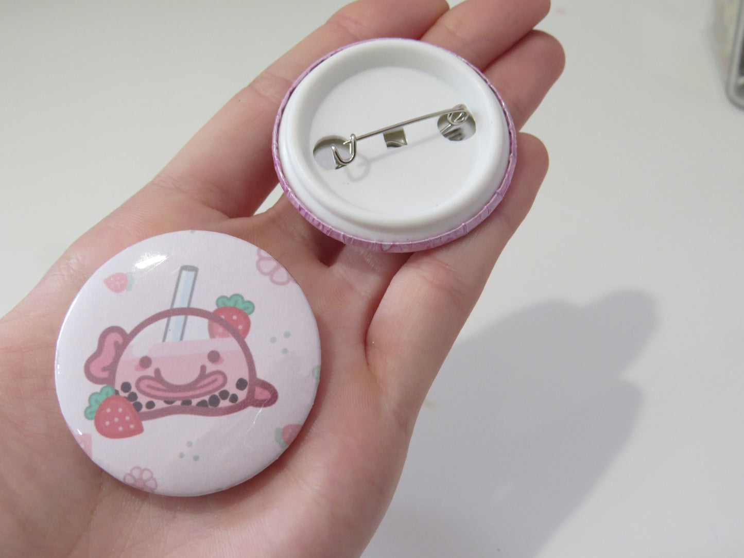 Strawberry Boba Button