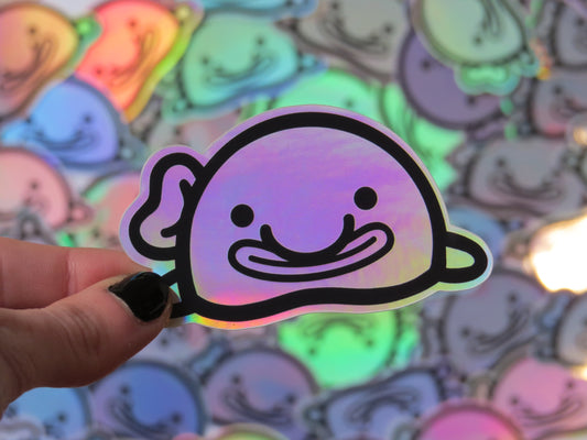 Holographic Blobfish Sticker