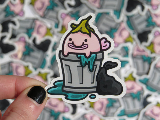Trash Can Blobfish Sticker