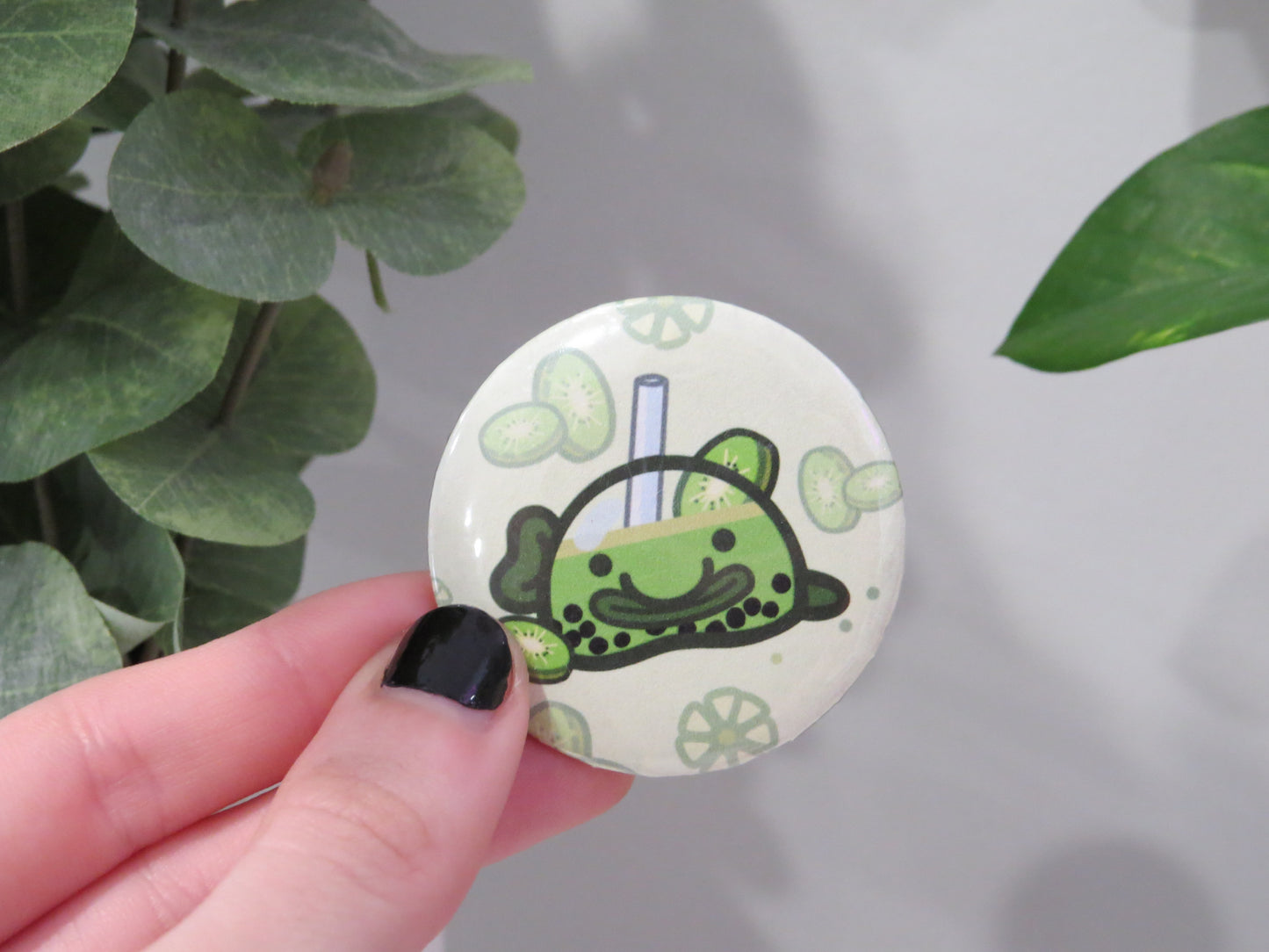 Kiwi Boba Blobfish Button