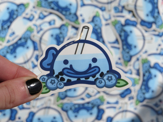 Blueberry Boba Blobfish Sticker